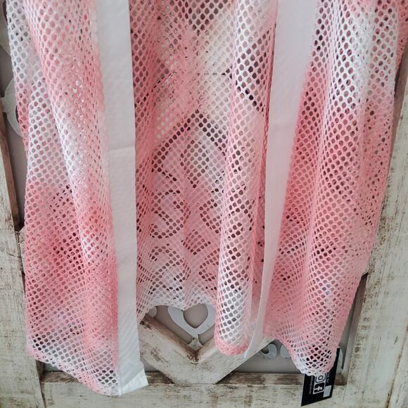 Justin & Taylor Women's Open Weave Mesh Ruana Kimono Swimsuit Coverup Tie Dye - Picture 5 of 6